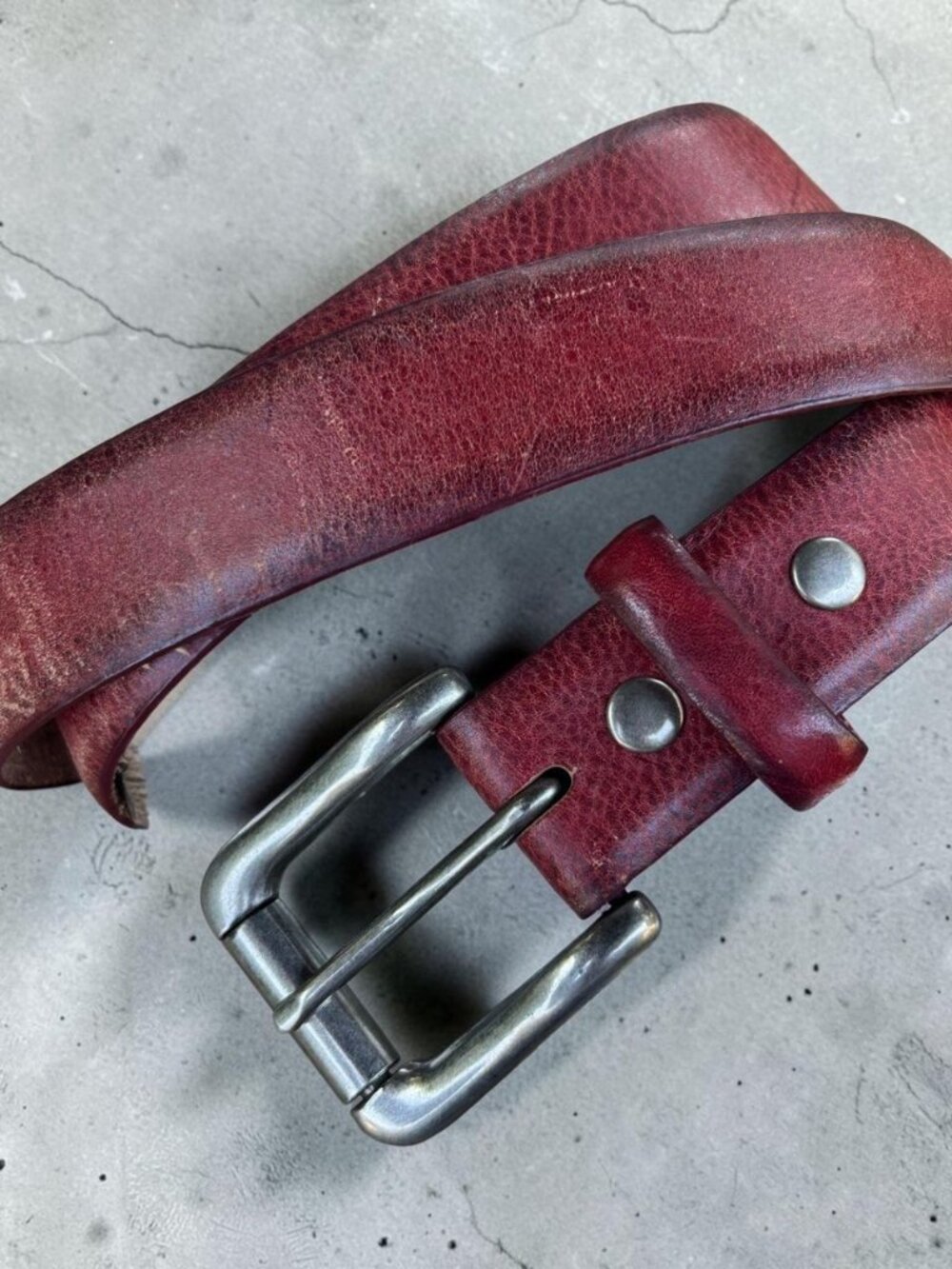 Bill Adler Men's Red Leather Belt Size 36